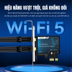 Bộ Chuyển Đổi PCIe AC1200 WiFi 5 + Bluetooth 4.2 (V-PC04)
