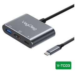 HUB chuyển đổi Type-c sang HDMI/USB3.0/PD 3 in 1 - V-TC03