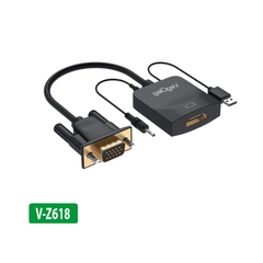 Bộ chuyển đổi VGA sang HDMI có dây Loa/Nguồn - V-Z618