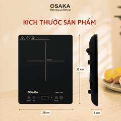 Bếp Từ OSAKA IC-201 2100W – Siêu Mỏng, Cảm Ứng, Cuộn Dây Đồng 2 Lớp, Tự Ngắt Khi Nhấc Nồi, Khóa An Toàn
