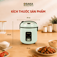Nồi Cơm Điện OSAKA RC-18 Dung Tích 1.8L, Lòng Nồi Dập Tổ Ong Tráng Men Chống Dính, Tặng Kèm Khay Hấp