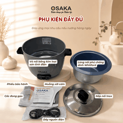 Nồi Cơm Điện OSAKA RC-181 Dung Tích 1.8L  Công Suất 700W - Lòng Nồi Chống Dính Nắp Inox 304