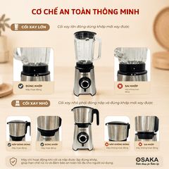 Máy Xay Sinh Tố Cao Cấp OSAKA BL-889 Dung Tích 1.5L -  Công Suất 600W - 2 Cối Đa Dụng