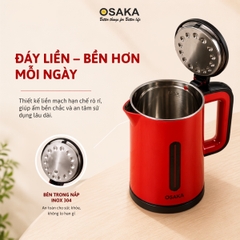Ấm Đun Nước OSAKA KT-1818 Dung Tích 1.8L, Công Suất 1500W - Lòng Inox 304 - Nhựa 2 Lớp Cách Nhiệt