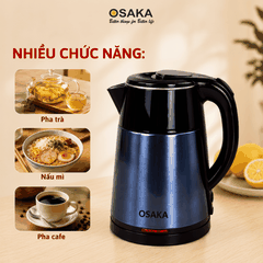 Ấm Đun Nước Siêu Tốc OSAKA KT-1822 Lòng Inox 304 – Dung Tích 1.8L, Đun Nóng Nhanh, Thân 2 Lớp Cách Nhiệt