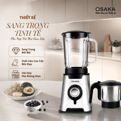Máy Xay Sinh Tố Cao Cấp OSAKA BL-889 Dung Tích 1.5L -  Công Suất 600W - 2 Cối Đa Dụng
