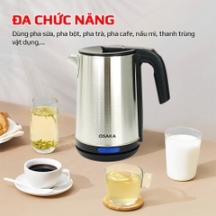BÌNH ĐUN SIÊU TỐC INOX MỜ 304_ Osaka KT-2000_ 2 lít