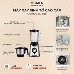 Máy Xay Sinh Tố Cao Cấp OSAKA BL-889 Dung Tích 1.5L -  Công Suất 600W - 2 Cối Đa Dụng