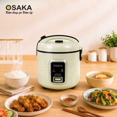 Nồi Cơm Điện OSAKA RC-18 Dung Tích 1.8L, Lòng Nồi Dập Tổ Ong Tráng Men Chống Dính, Tặng Kèm Khay Hấp