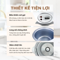 Nồi cơm điện Osaka RC220R - Nấu cơm không phân biệt mọi loại gạo