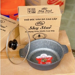 Nồi gang chống dính - Thố đúc vân đá đáy từ cao cấp Sky Star - Gia Thành Mall
