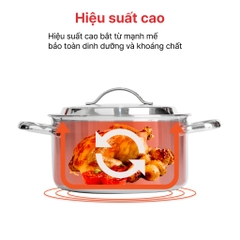 Bộ nồi Inox cao cấp 3 lớp đáy liền Noble, HAPPYCOOK Gia dụng Gia Thành