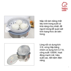 Nồi lẩu điện có xửng Happy Cook 3.5L HCHP-350ST Gia dụng Gia Thành