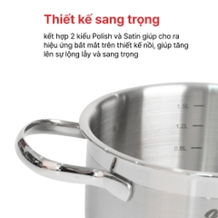 Bộ nồi Inox cao cấp 3 lớp đáy liền Noble, HAPPYCOOK Gia dụng Gia Thành