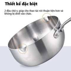 Chảo Inox Seka Siêu chống dính, 5 lớp đúc nguyên khối công nghệ Nhật, Dùng được bếp từ, 22cm, 24cm, 26cm - Gia Thành