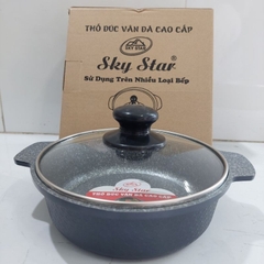 Nồi gang chống dính - Thố đúc vân đá đáy từ cao cấp Sky Star - Gia Thành Mall