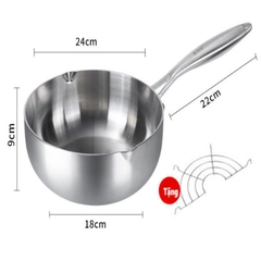 Chảo Inox Seka Siêu chống dính, 5 lớp đúc nguyên khối công nghệ Nhật, Dùng được bếp từ, 22cm, 24cm, 26cm - Gia Thành