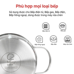 Bộ nồi Inox cao cấp 3 lớp đáy liền Noble, HAPPYCOOK Gia dụng Gia Thành