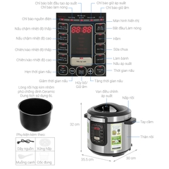 Nồi áp suất điện Philips HD2237/66 6 lít - Hàng chính hãng