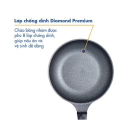 Chảo chống dính Hàn Quốc Korea King Size 20,26,28cm (lòng cạn) - Dùng được mọi loại bếp