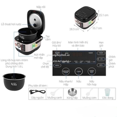 Nồi cơm điện Toshiba RC-10IX1PV / RC-18IX1PV - Hàng chính hãng