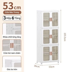 Tủ Nhựa đa năng Gấp Gọn HK26,  Tủ hộp 2 Ngăn , Có Bánh Xe Di Động Xoay 360 Độ