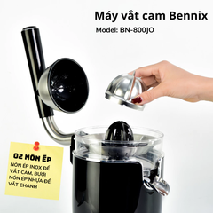 Máy vắt cam Cao Cấp Bennix BN -800JO Vắt siêu kiệt nước, có tay cầm,đảm bảo an toàn vệ sinh