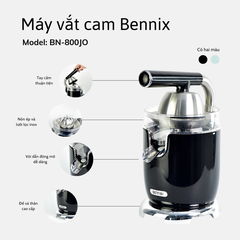Máy vắt cam Cao Cấp Bennix BN -800JO Vắt siêu kiệt nước, có tay cầm,đảm bảo an toàn vệ sinh