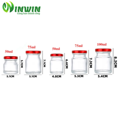 Hũ thủy tinh 50ml 75ml 100ml