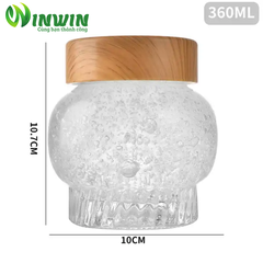 Hũ thủy tinh dáng lồng đèn 2 nắp 180ml 360ml