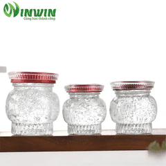 Hũ thủy tinh dáng lồng đèn 2 nắp 180ml 360ml