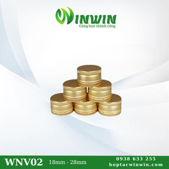 Nắp nhôm vặn 18mm - 28mm màu vàng