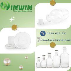 Chai + nắp thủy tinh 60ml 125ml 250ml 500ml 1000ml