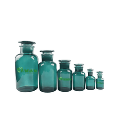 Chai + nắp thủy tinh miệng rộng 30ml 60ml 125ml 250ml 500ml 1000ml màu xanh cổ vịt
