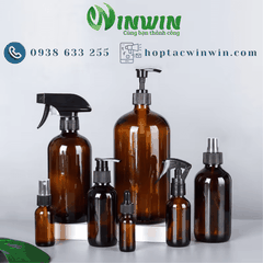 Chai thủy tinh Boston màu nâu 15ml - 1000ml