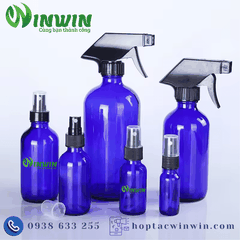 Chai thủy tinh Boston màu xanh dương 15ml - 500ml