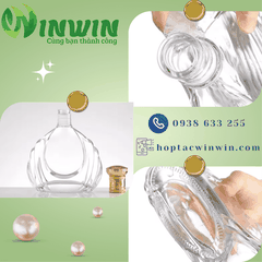 Chai thủy tinh cao cấp đựng rượu dáng bầu 750ml