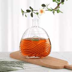 Chai thủy tinh cao cấp đựng rượu dáng bầu sóng biển 750ml