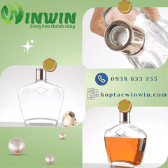 Chai thủy tinh cao cấp đựng rượu Whisky Vodka Gin 500ml 750ml