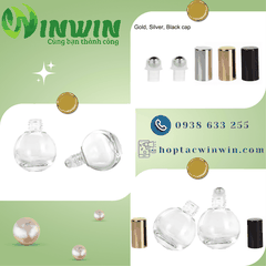 Chai thủy tinh đầu lăn 10ml dáng tròn