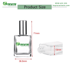 Chai thủy tinh đầu lăn 15ml dáng vuông