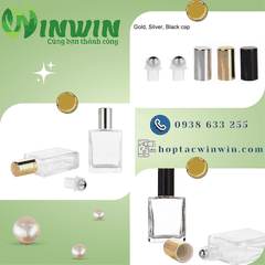 Chai thủy tinh đầu lăn 15ml dáng vuông