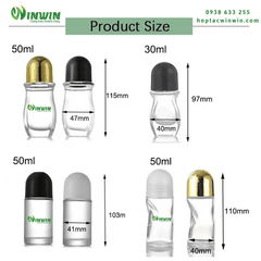 Chai thủy tinh đầu lăn 30ml 50ml