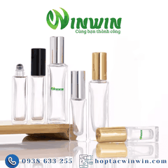 Chai thủy tinh đầu lăn 5ml 10ml 30ml dáng vuông cao