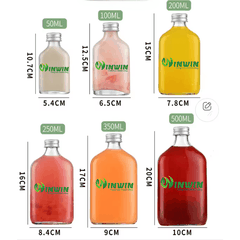 Chai thủy tinh dẹp vai cong 50ml - 500ml