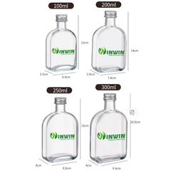 Chai thủy tinh dẹp vai tròn 100ml - 300ml