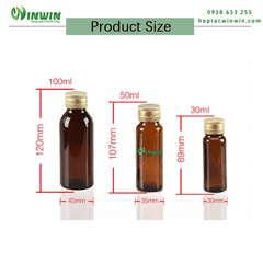 Chai thủy tinh đựng collagen màu nâu 30ml 50ml 100ml