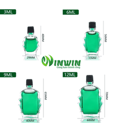 Chai thủy tinh đựng dầu gió 3ml 6ml 9ml 12ml