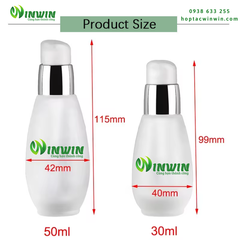 Chai thủy tinh đựng mỹ phẩm đầu bơm 30ml 50ml