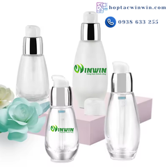 Chai thủy tinh đựng mỹ phẩm đầu bơm 30ml 50ml